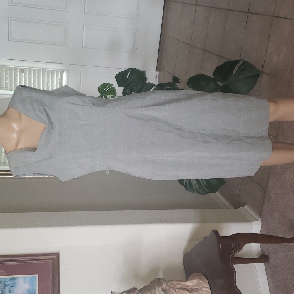 Calvin Klein 6 scoopneck sleeveless plaid pencil cowlneck